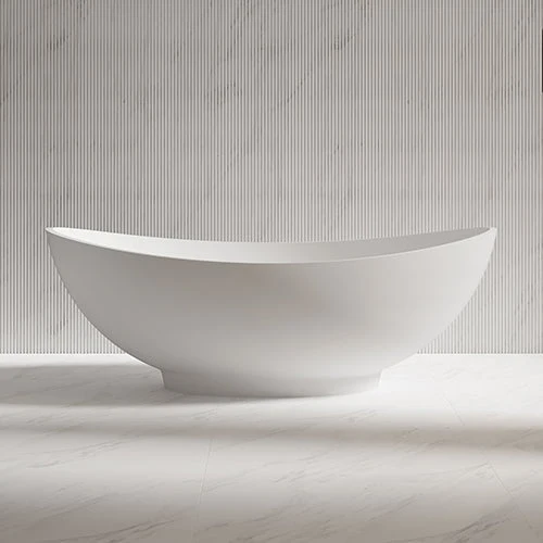 Cada de baie, freestanding, 1590x873x560 mm, din compozit, oval, alb, MonBlari