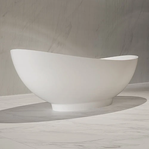 Cada de baie, freestanding, 1590x873x560 mm, din compozit, oval, alb, MonBlari