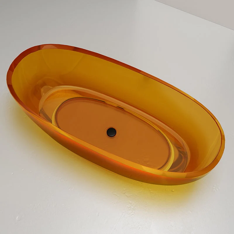 Cada de baie, freestanding, 1600x700x560, din rasina, ovala, portocaliu transparent, MonBlari