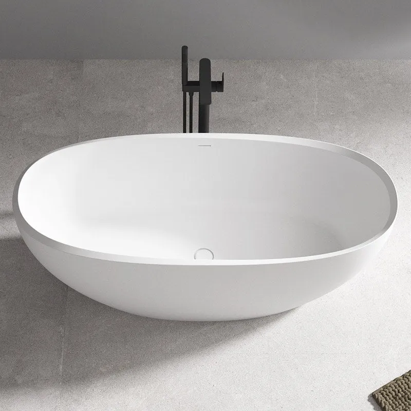 Cada de baie, freestanding, 1600x700x565 mm, din compozit, oval, alb, MonBlari