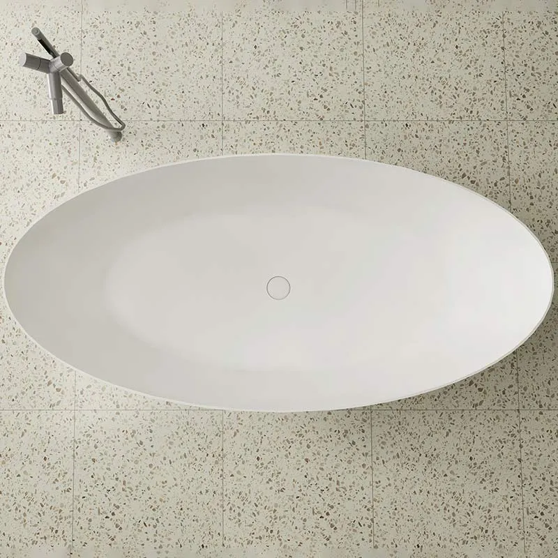 Cada de baie, freestanding, 1600x750x520 mm, din compozit, ovala, alb, MonBlari