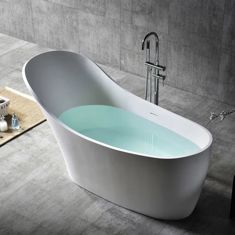 Cada de baie, freestanding, 1690x750x880 mm, din compozit, oval, alb, MonBlari