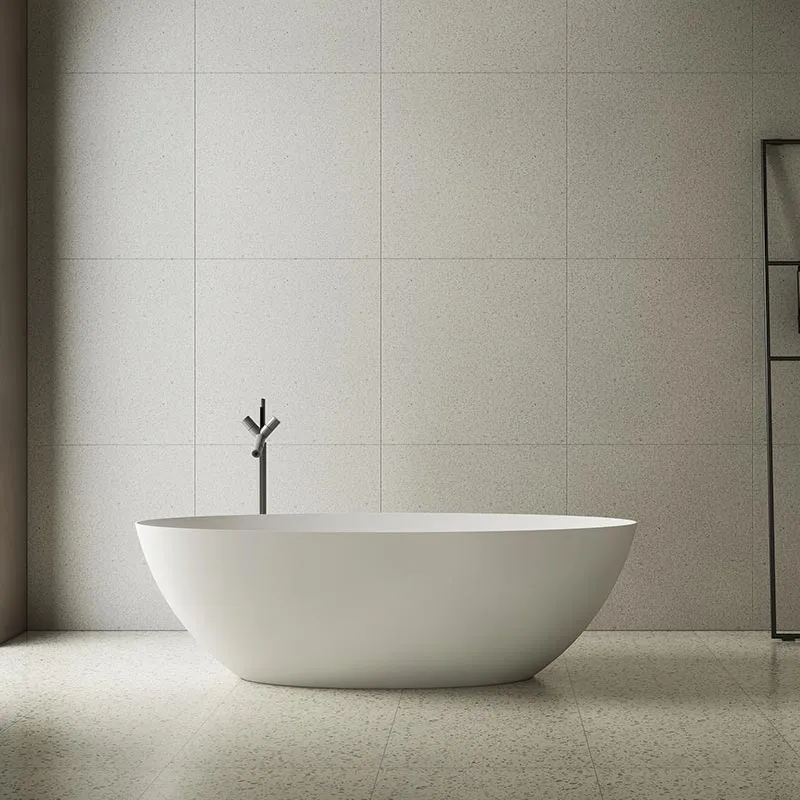 Cada de baie, freestanding, 1700x800x520 mm, din compozit, ovala, alb, MonBlari