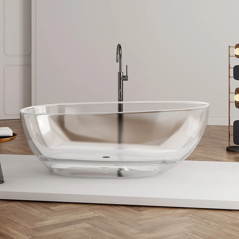 Cada de baie, freestanding, 1700x800x630 mm, din rasina, ovala, transparent, MonBlari
