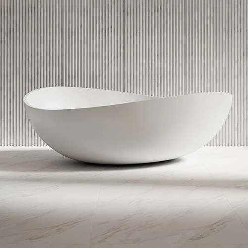Cada de baie, freestanding, 1800x1100x620 mm, din compozit, oval, alb, MonBlari