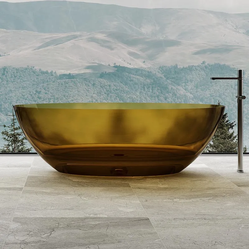 Cada de baie, freestanding, 1800x850x520, din rasina, ovala, verde transparent, MonBlari