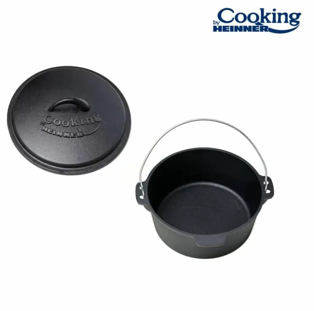 Ceaun din fonta pura cu capac, 25x10cm, capacitate 3.5L, HEINNER / DCN65350