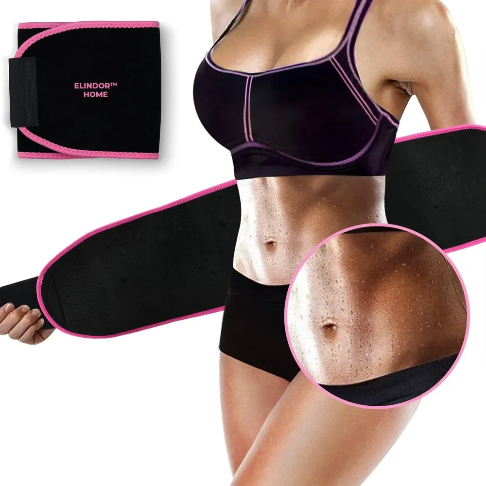 Centura Slabit Elindor® Tip Sweet Sweat, Centura Abdominala Fitness Unisex, Reglabila, Transpiratie Intensa, Echipament Te...
