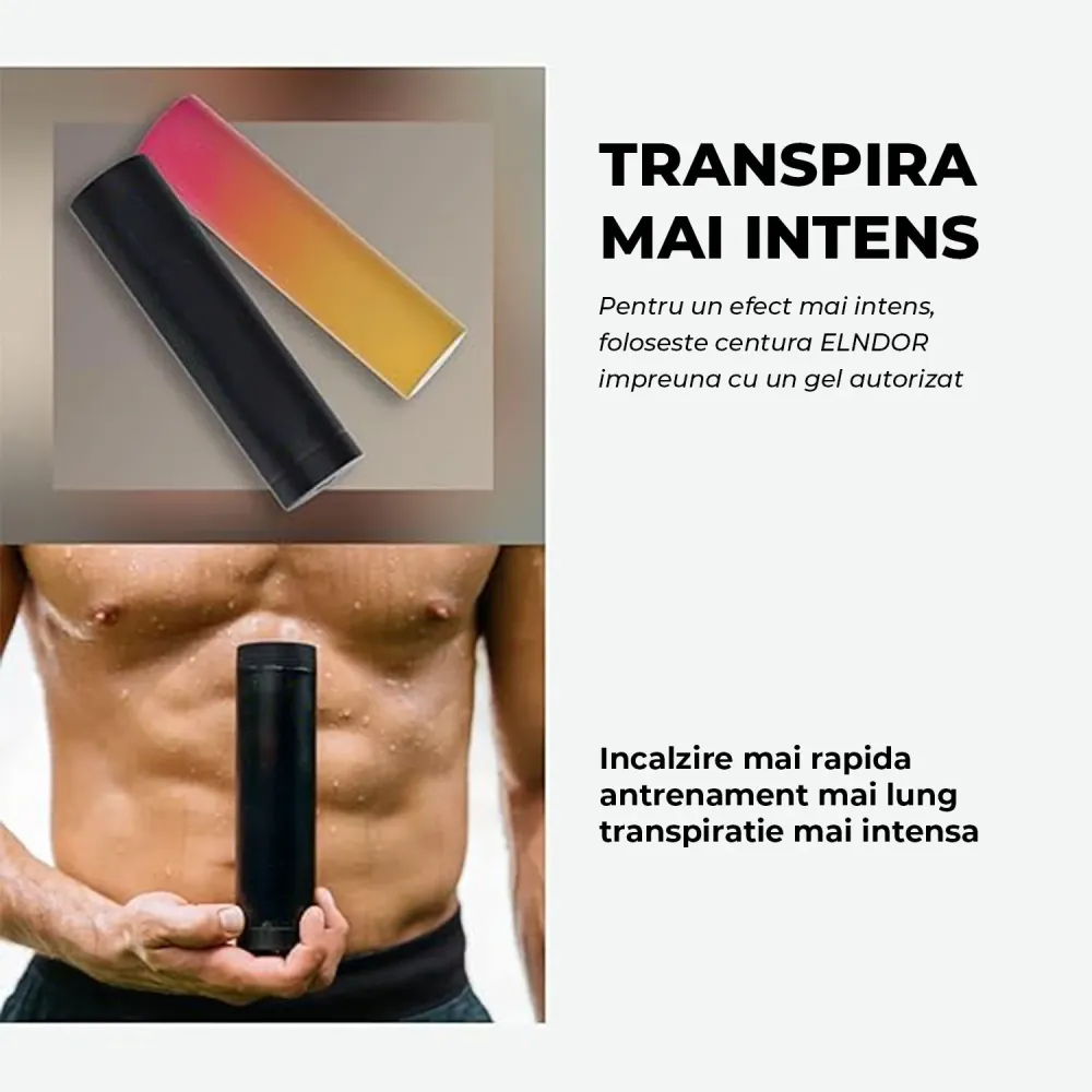 Centura Slabit Elindor® Tip Sweet Sweat, Centura Abdominala Fitness Unisex, Reglabila, Transpiratie Intensa, Echipament Te...