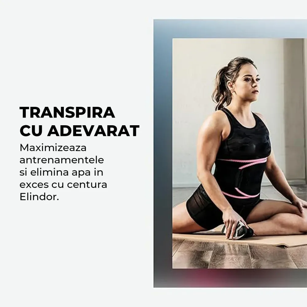 Centura Slabit Elindor® Tip Sweet Sweat, Centura Abdominala Fitness Unisex, Reglabila, Transpiratie Intensa, Echipament Te...