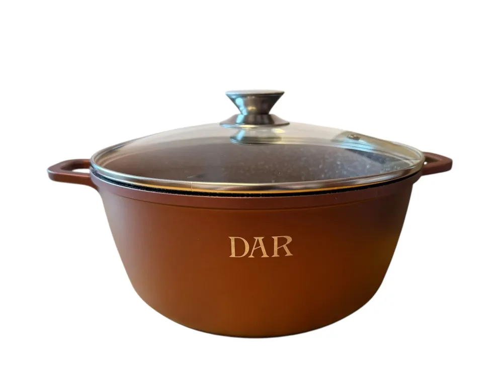 Cratita ceramica DAR 28 cm 5.7L cu capac sticla interior antiaderent