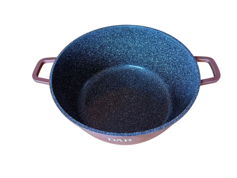 Cratita DAR 36 cm 13.2L aluminiu turnat acoperire ceramica multistrat capac sticla inductie