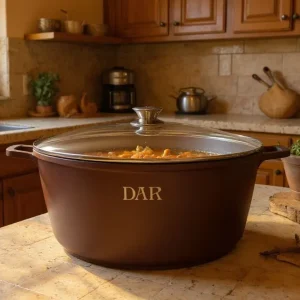 Cratita DAR 40 cm 19L aluminiu turnat, acoperire ceramica multistrat, capac sticla, inductie