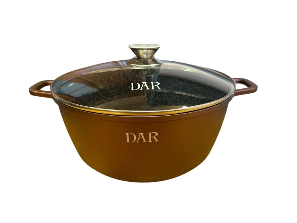 Cratita DAR 7.2L 30 cm capac din sticla aluminiu turnat acoperire ceramica