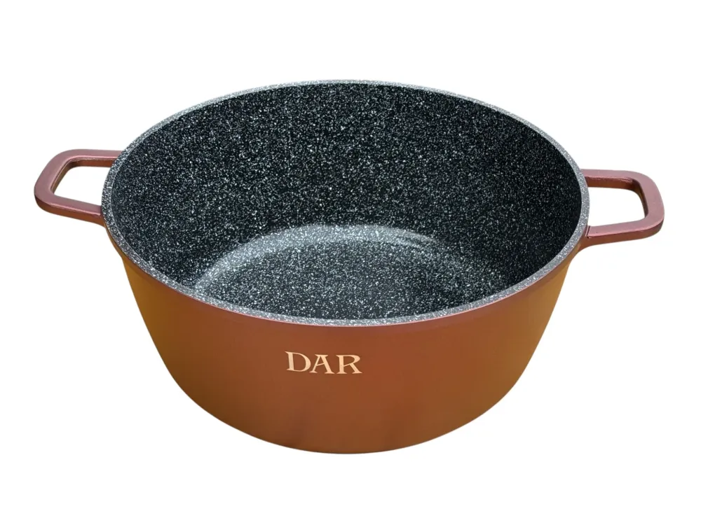 Cratita DAR 7.2L 30 cm capac din sticla aluminiu turnat acoperire ceramica