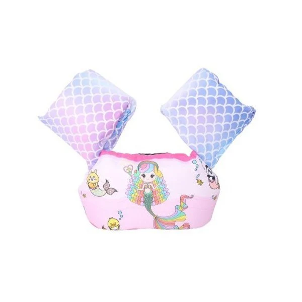 Vesta de salvare pentru copii cu aripioare de inot, Vivimall, Roz, Model sirena