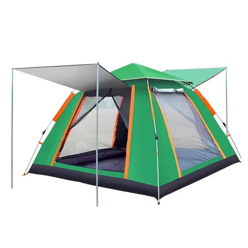 Cort de camping pentru 4 persoane, cu 2 usi, 200x200x150cm, verde deschis Z-TOOLS / ZTS 8465