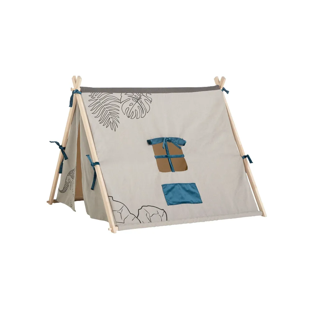 Cort textil, Dino, lemn de fag si bumbac, 97x111x119 cm