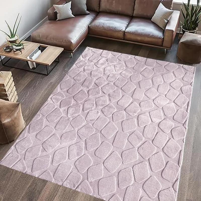 Covor Heinner HR-STNRUG120-BRW | 120x160cm, Model Stone, Relief, Brown