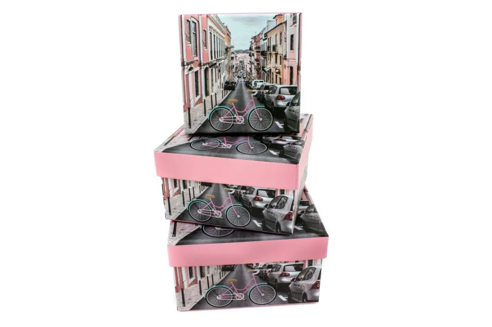 Cutii Carton Patrate Bicicleta 3/Set