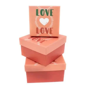 Cutii Carton Patrate Love 3/Set