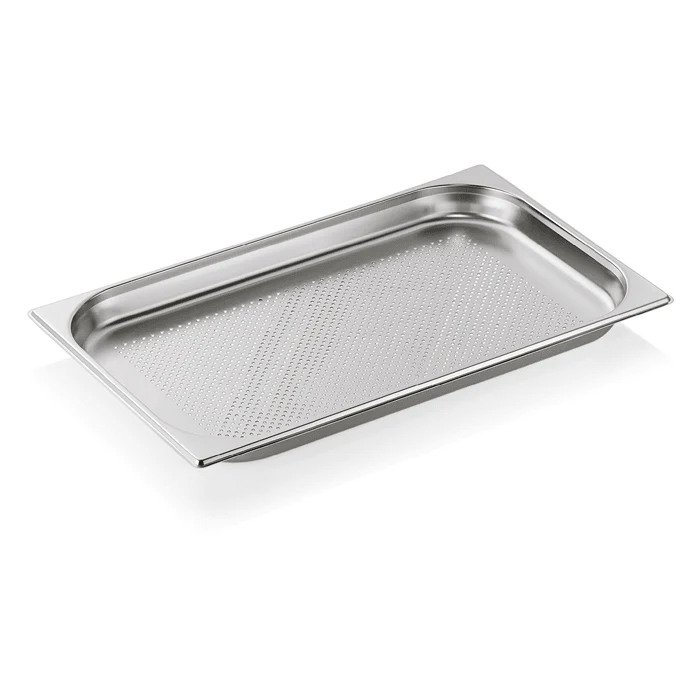 Tava GN inox perforata 1/1 adancime 40 mm.