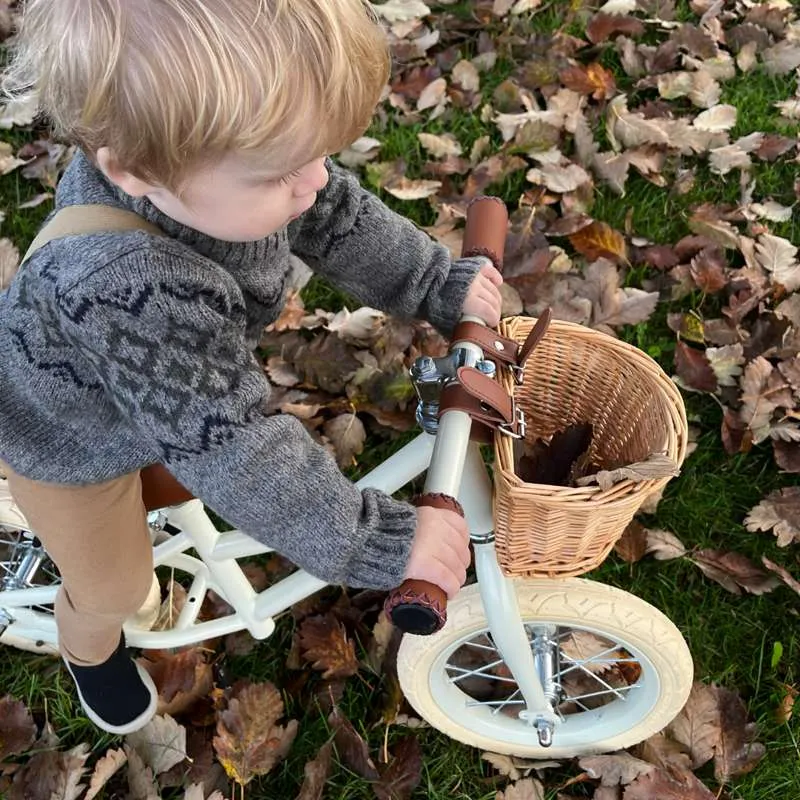 All-Weather Kid'oh Bicicletă de lemn cu coș - Sage Sand