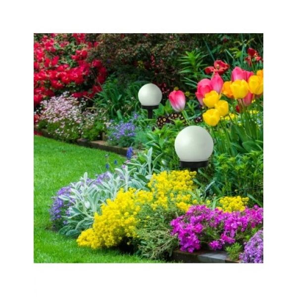 Set 4 x Lampa cu Incarcare Solara Tip Glob pentru Gradina 33 cm, Rezistenta la Apa