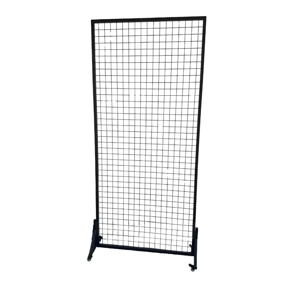 Paravan metalic cu roți pivotante 360°, Naimeed D7462, ideal pentru organizare și expoziții, Dimensiuni 100x229cm, Negru