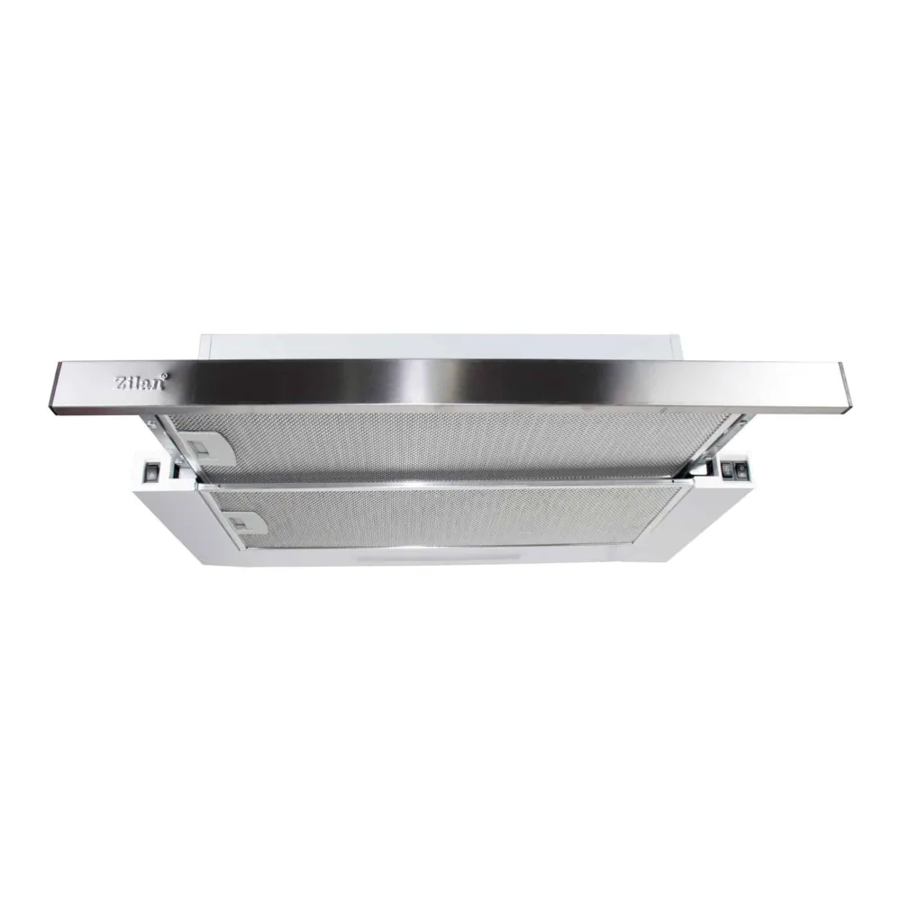 Hota telescopica cu motor dublu, 2 filtre aluminiu, incorporabila, alba, 420mc/h / ZLN 3680