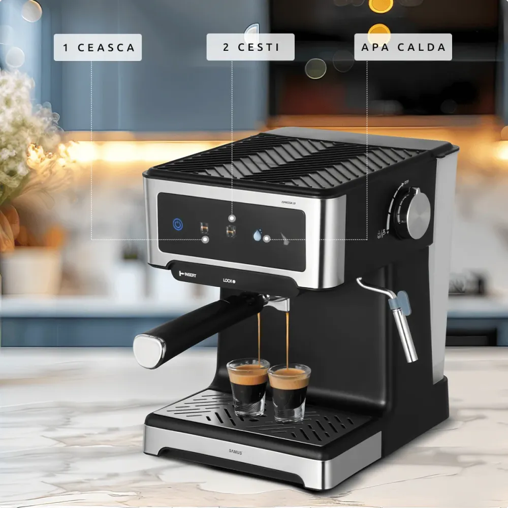 Espressor Samus Espressia 20 | 20 Bari, 850W, Negru