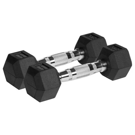 Accesorii fitness Rebel RBA-2325-02 | Gantere Dumbbell Hex Fonta Cauciucata 2x2kg ...