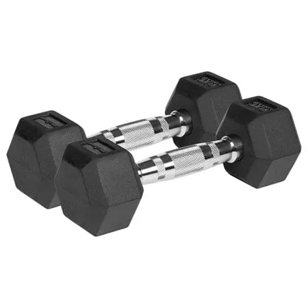 Accesorii fitness Rebel RBA-2325-03 | Gantere Dumbbell Hex Fonta Cauciucata 2x3kg ...