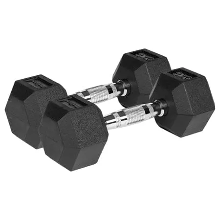 Accesorii fitness Rebel RBA-2325-05 | Gantere Dumbbell Hex Fonta Cauciucata 2x5kg ...
