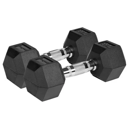 Accesorii fitness Rebel RBA-2325-07 | Gantere Dumbbell Hex Fonta Cauciucata 2x7kg ...
