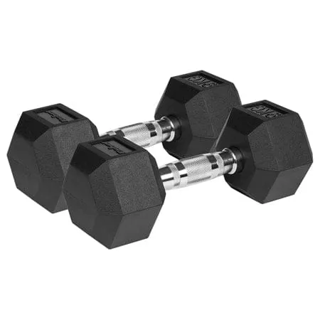Accesorii fitness Rebel RBA-2325-09 | Gantere Dumbbell Hex Fonta Cauciucata 2x9kg ...
