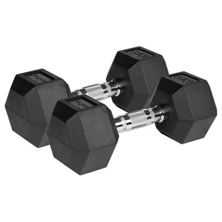 Accesorii fitness Rebel RBA-2325-10 | Gantere Dumbbell Hex Fonta Cauciucata 2x10kg...