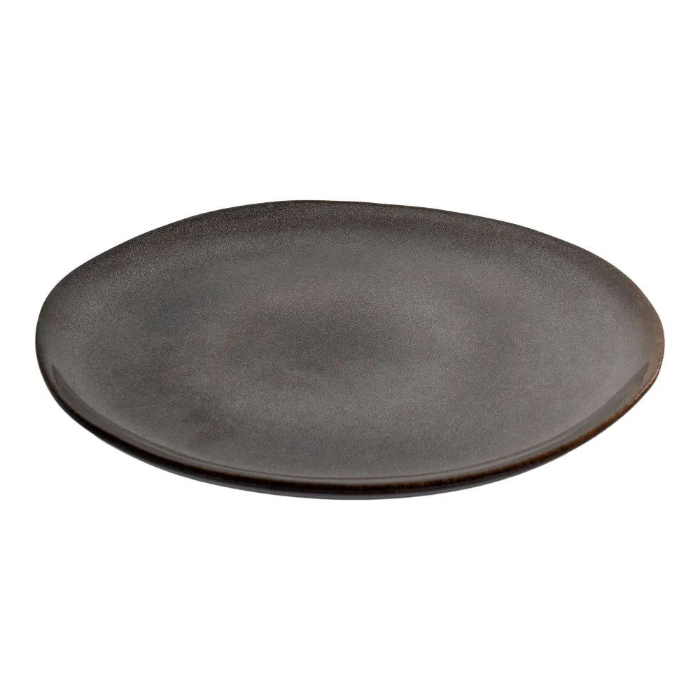Selma Farfurie de cina, ceramica, gri/maro ø27cm, set de 4