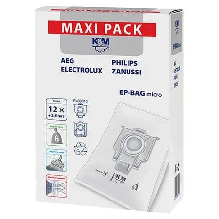 K&M - Filtru Aspirator 12+2 Maxi Pack | KMBAGMAXI
