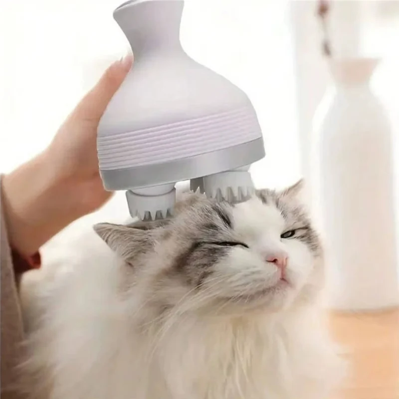 Aparat de Masaj 3D pentru Scalp, Fata si Corp- Relaxare si Revitalizare, 4 Zone Masaj, Capete de Silicon detasabile, Reinc...