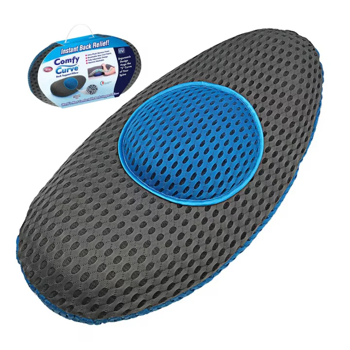 Perna Lombară Ergonomică Comfy Curve – Suport Spate cu Spumă de Memorie, Lavabilă, pentru Casă, Birou și Mașă