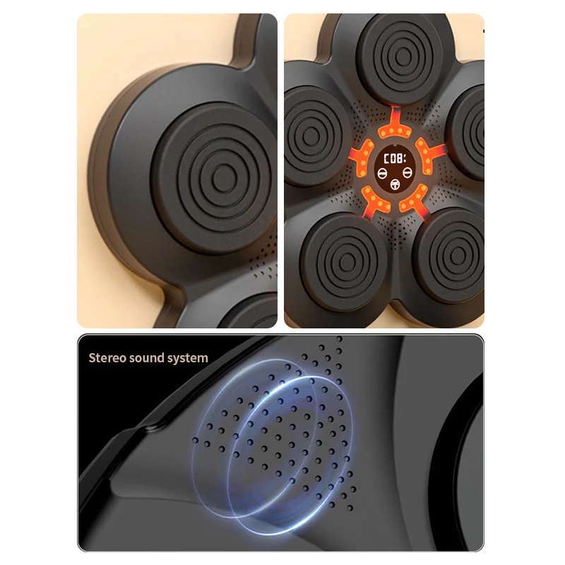 Aparat inteligent de box pentru antrenare reflexe, sincronizare Bluetooth, difuzor stereo, Negru