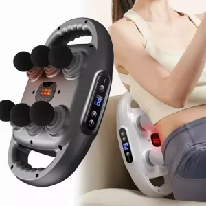 Aparat de masaj cu 6 capete, functionare silentioasa, ecran LED, alb