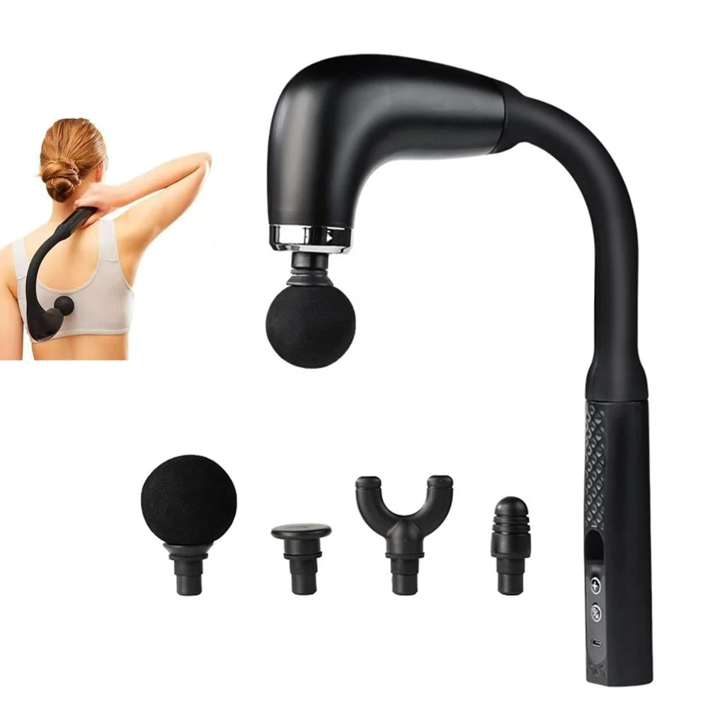 Aparat de masaj profesional cu brat flexibil forma de U – 9 Moduri, 4 Capete, Reincarcabil, Pentru Muschi si Relaxare