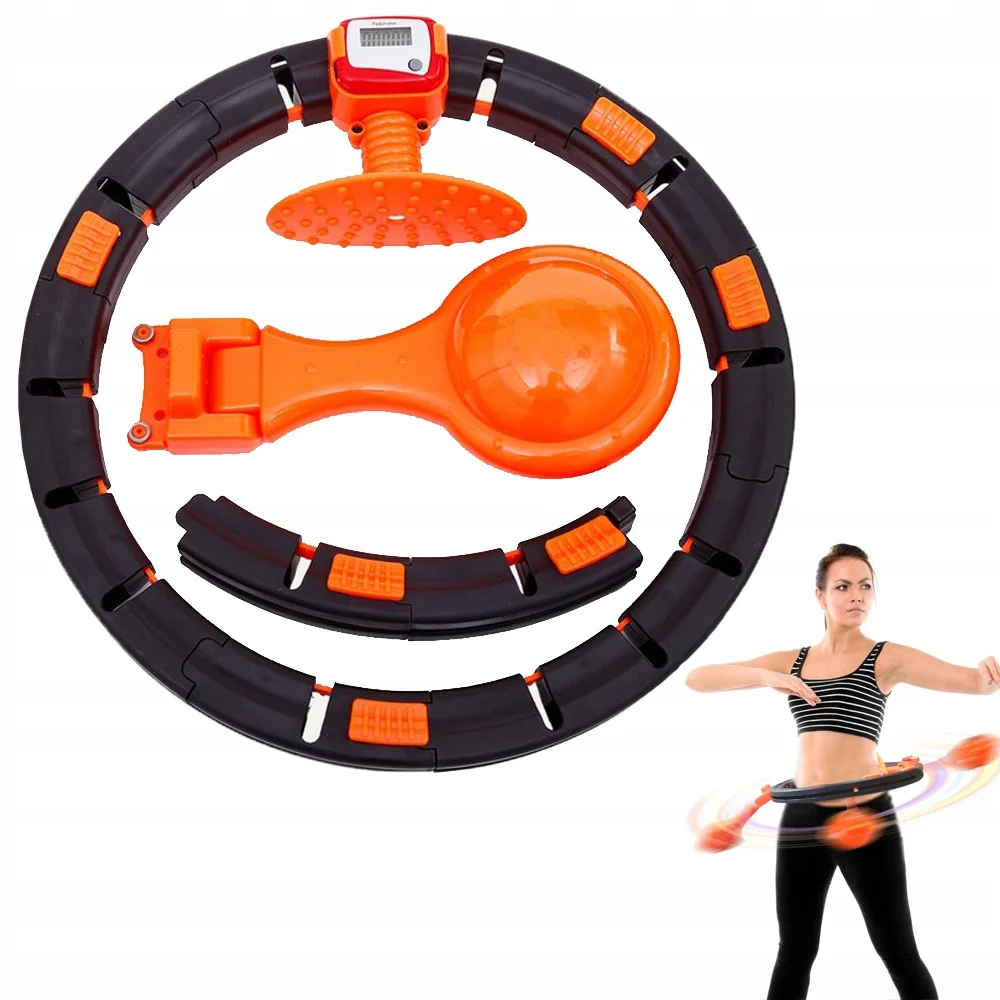 Cerc de Antrenament Fitness pentru Tonifiere Corporala, circumferinta reglabila si functie de masurare rotatiilor