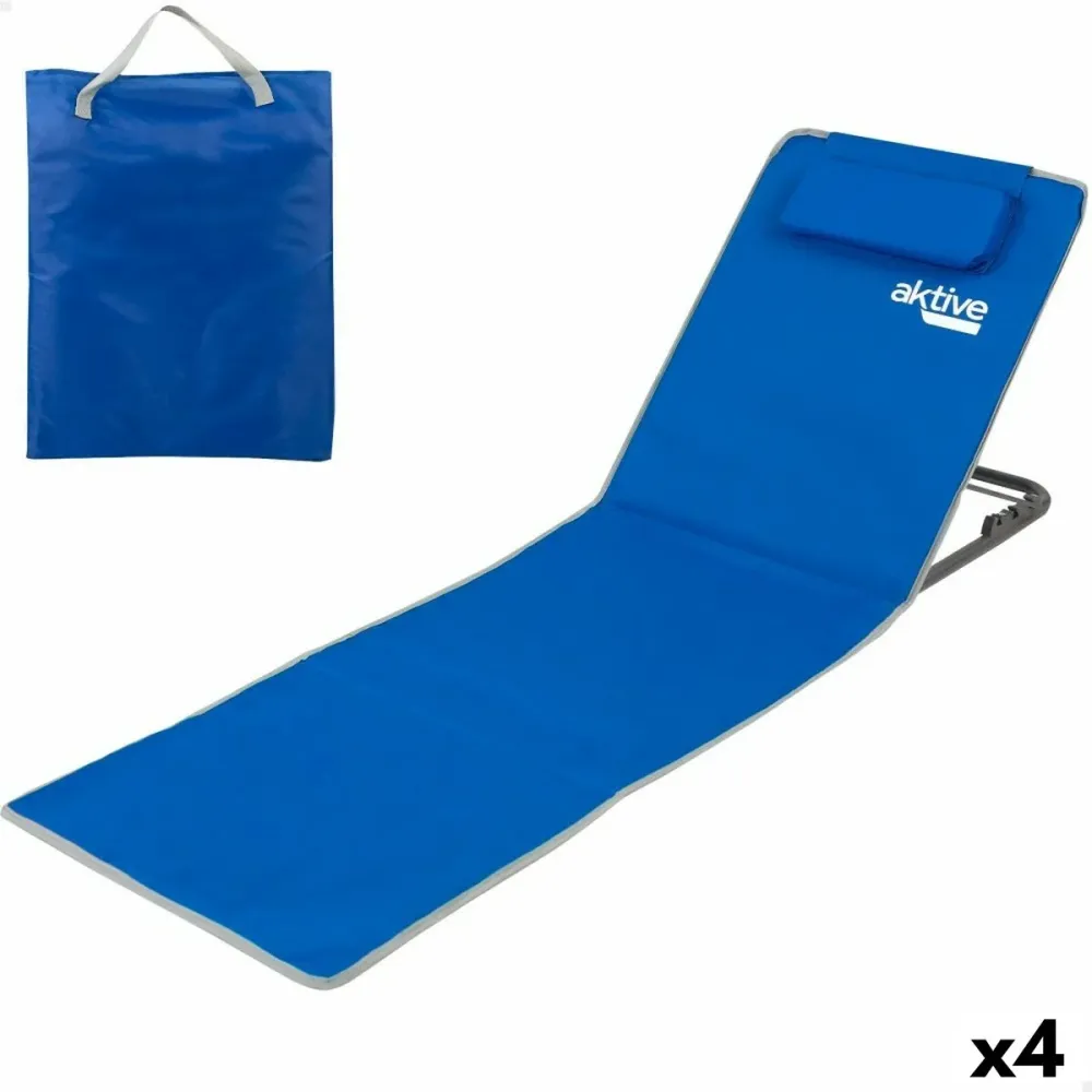 Rogojină Aktive Rabatabil/ă 147 x 55 x 48 cm PVC 600D Albastru Oțel Burete (4 Unități)