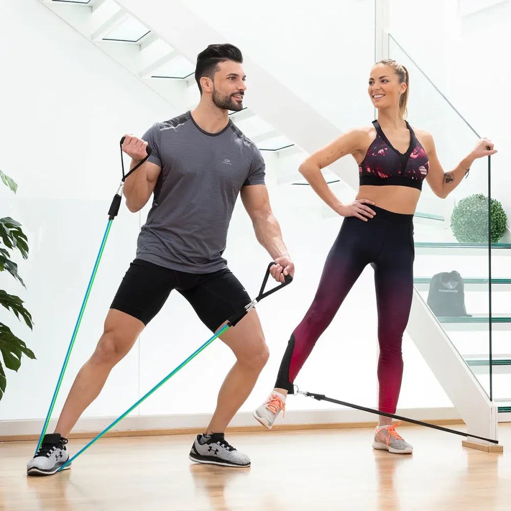 Set de benzi de rezistență cu accesorii și ghid de exerciții Tribainer InnovaGoods (pachet de 3)