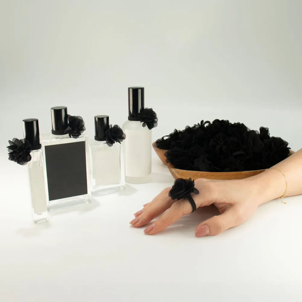 Inele Difuzoare de Șifon cu Parfum - Negru