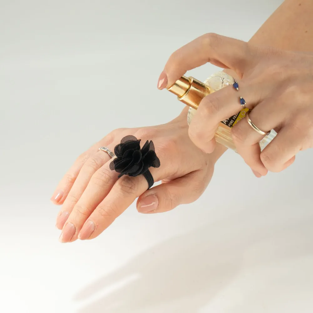 Inele Difuzoare de Șifon cu Parfum - Negru