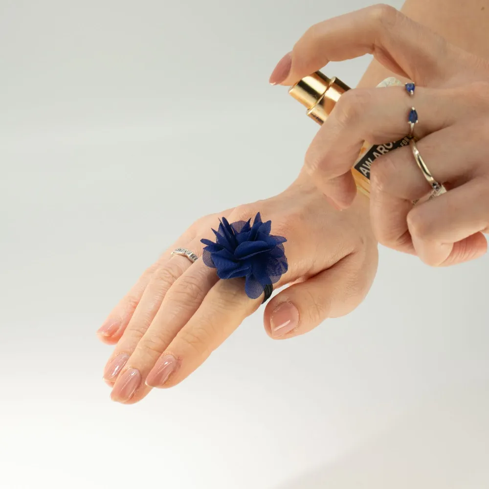 Inele Difuzoare de Parfum Chiffon - Albastru Închis